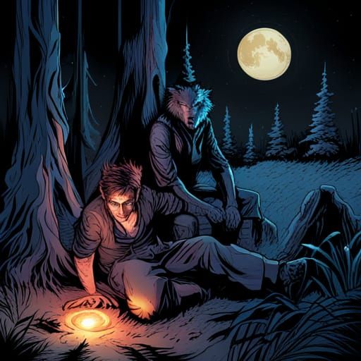 High Gothic Werewolf in Shadow Dark Forest