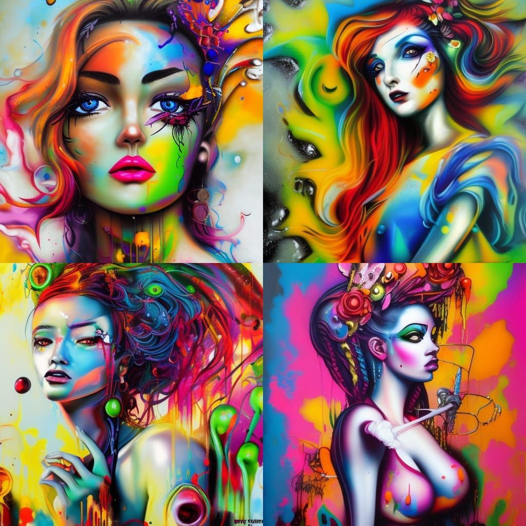 Persephone in Graffiti Splash Art Style