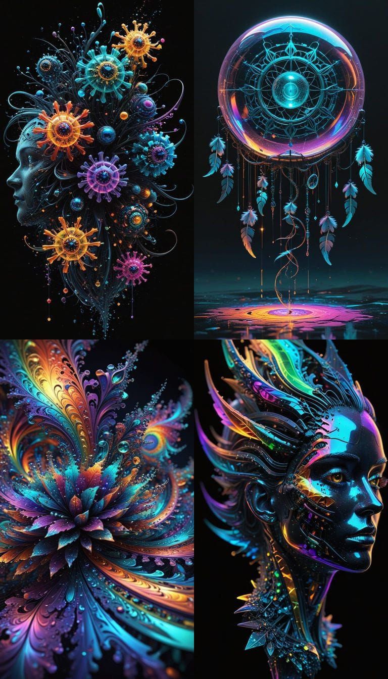 Vibrant Quantum Fractal in Glossy Style