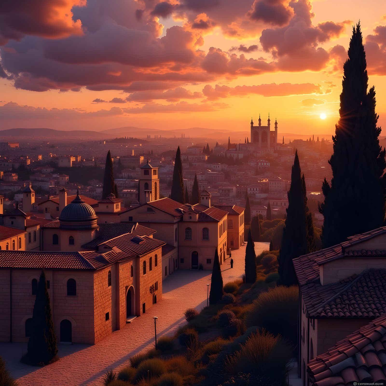 Jerusalem Sunset: Ancient City in Golden Light
