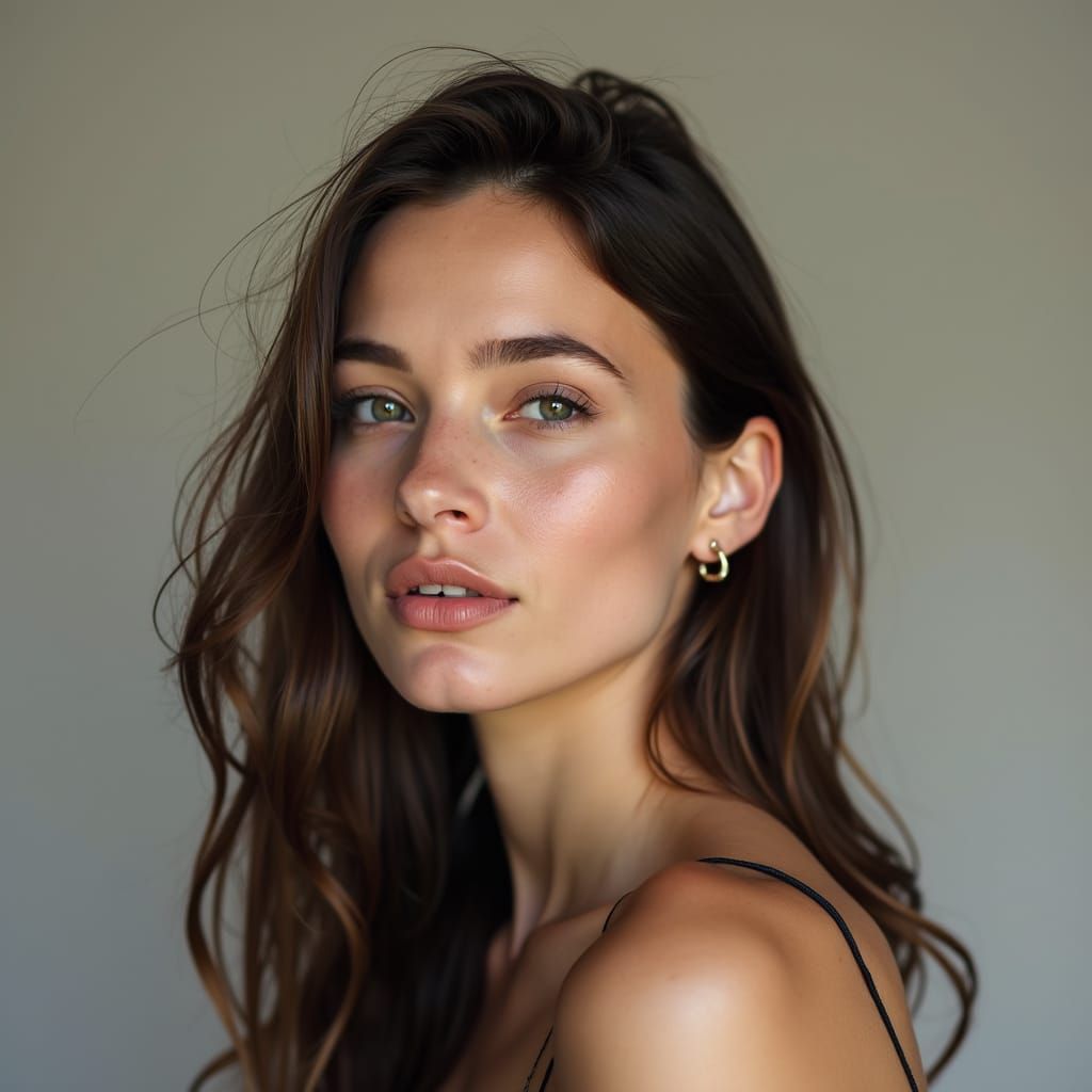 Minimalist Portrait of a Beautiful Woman