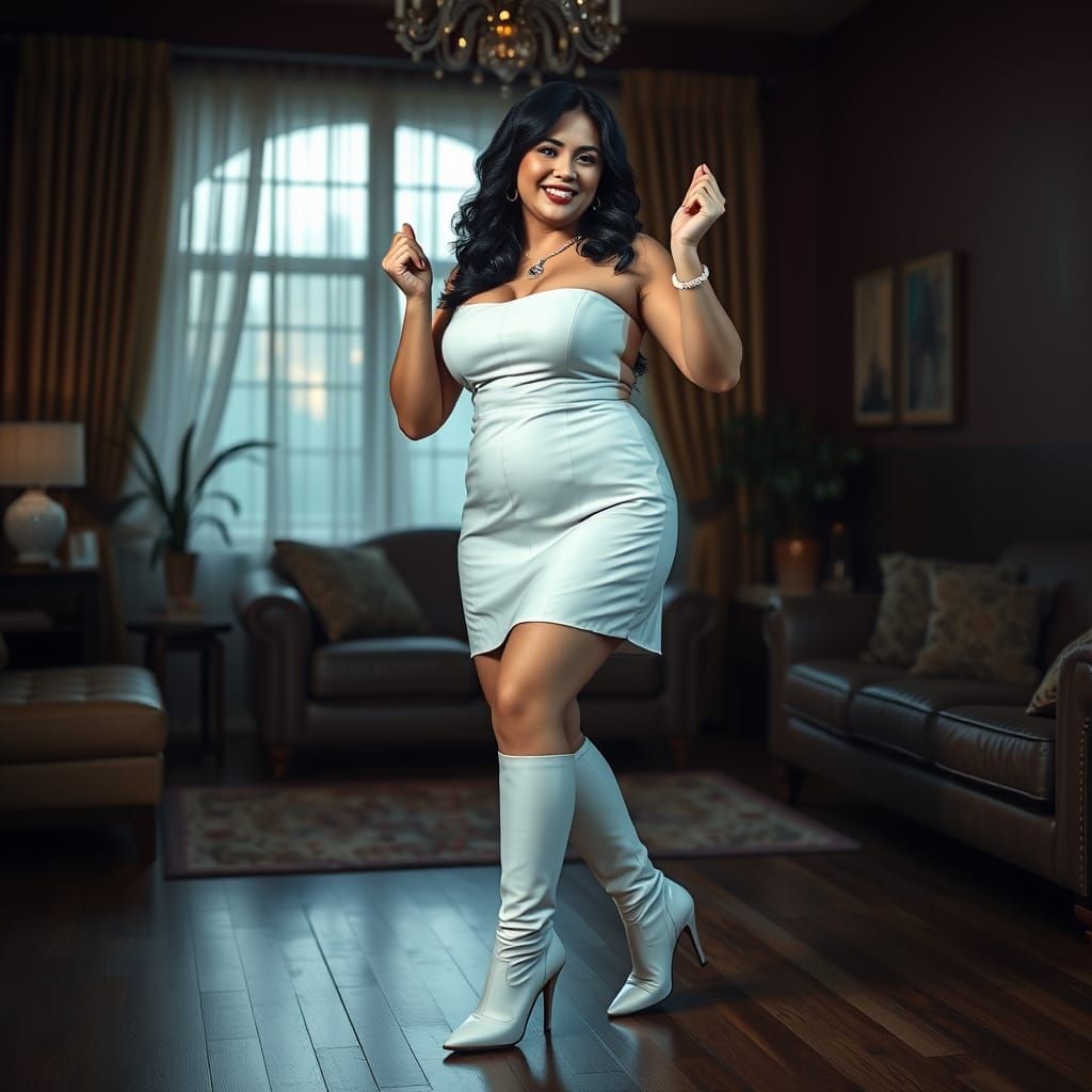 Snow White 70s Style Dancing in Living Room