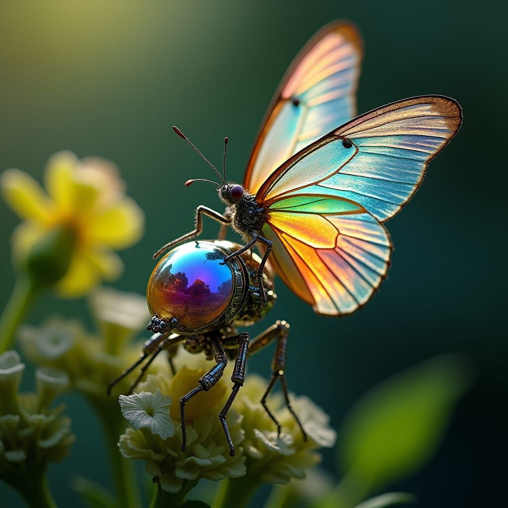 butterfly, gorgeous, shimmering, future, rainbow, glass, rob...