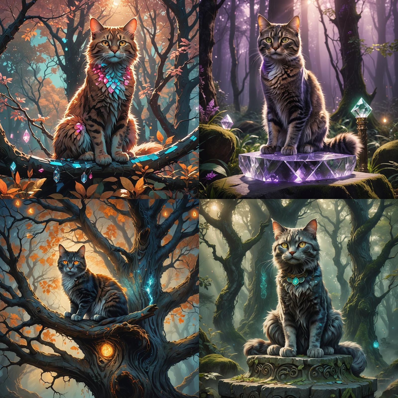 Fantastical Cat in Detailed Matte Painting