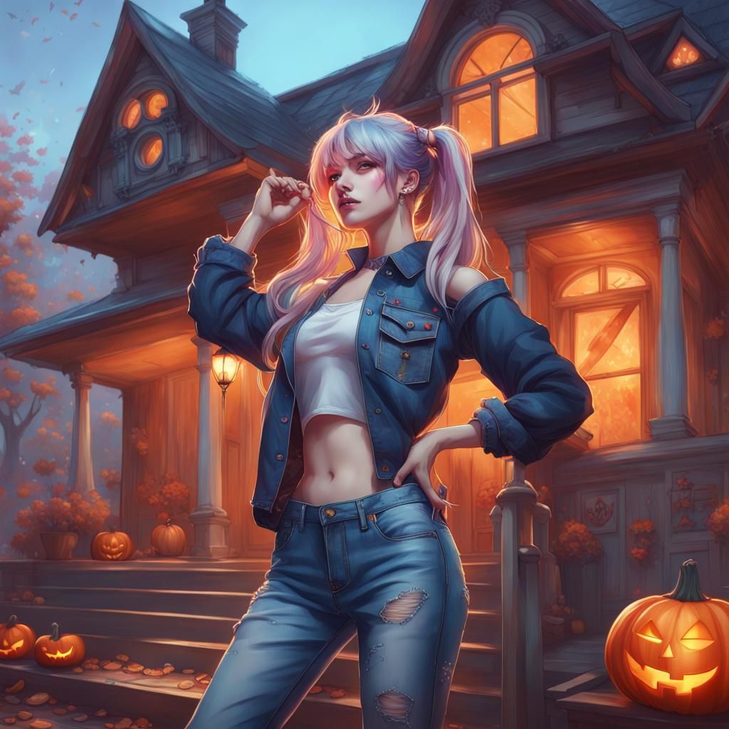 New Jeans Halloween Portrait in Candy House