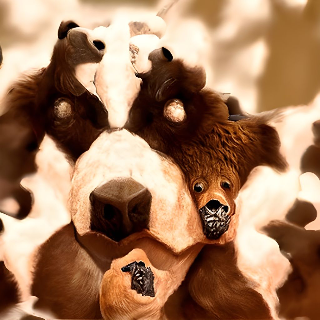 Recursive Fractal Bear Illustration in Cel-Shaded Style