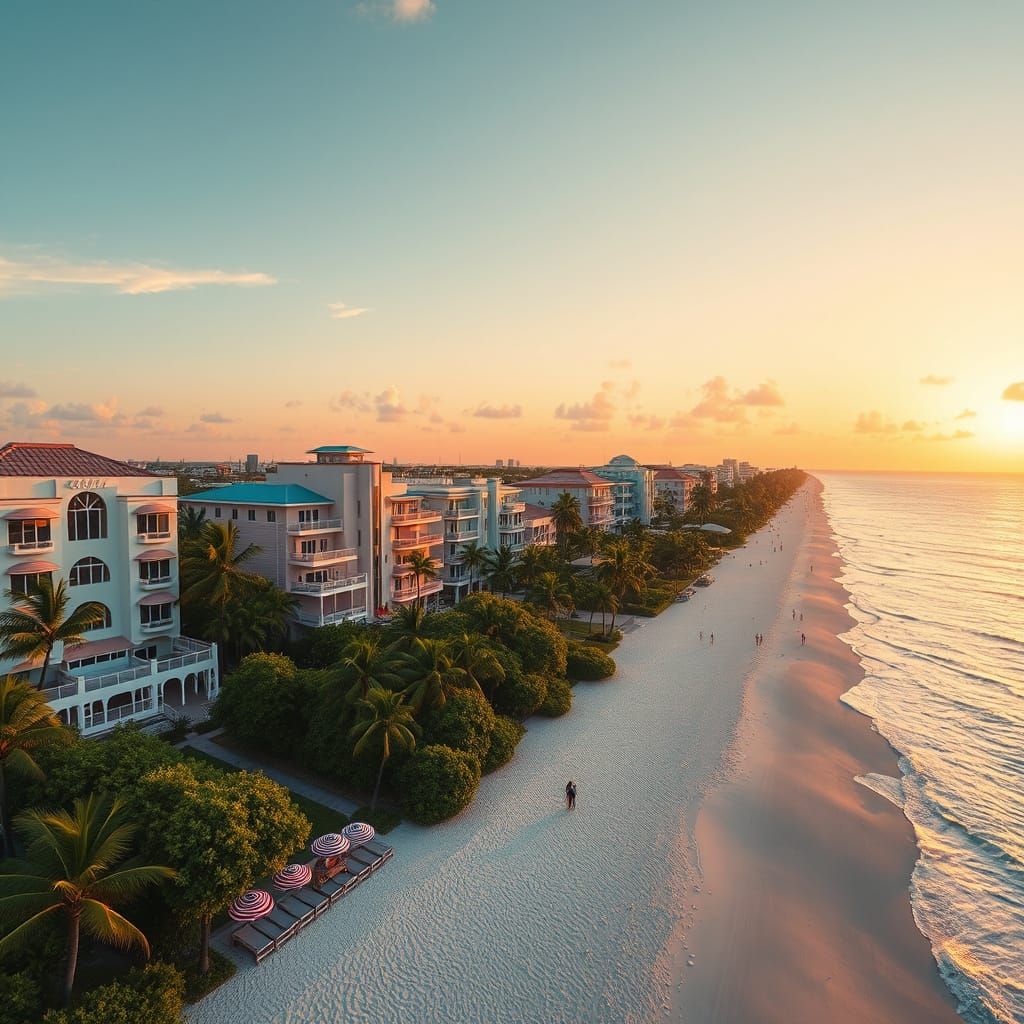 Surreal Art Deco Paradise Over Miami Beach