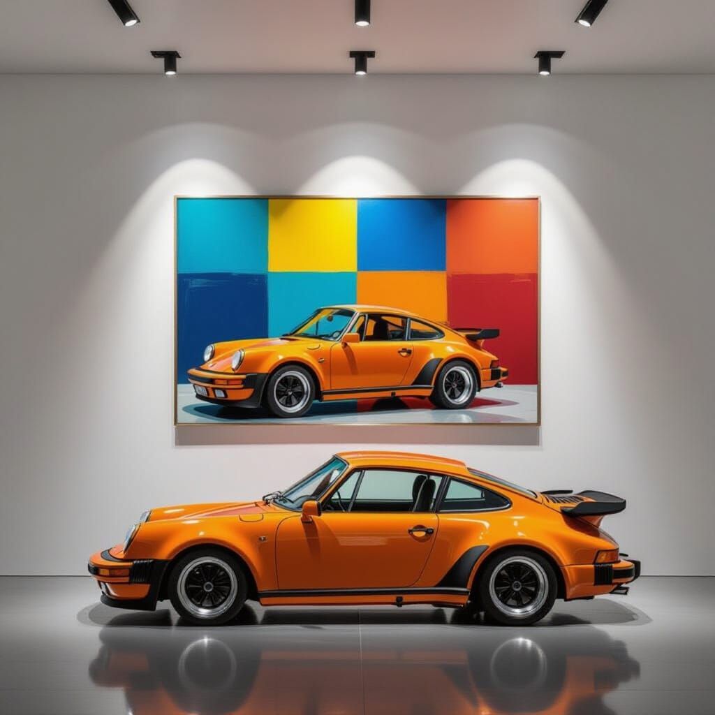 Pearl Orange Porsche 930 Turbo in Luxury Minimalist Living R...