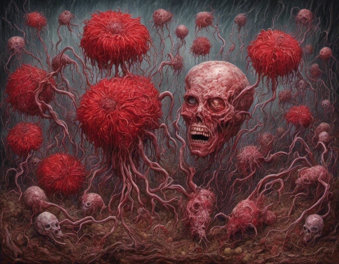 flowers in the meat garden