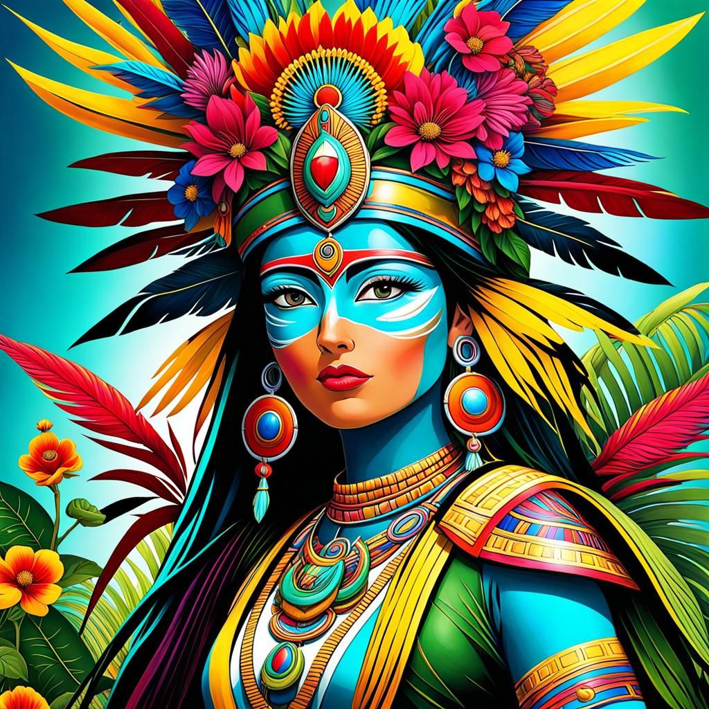 Xochiquetzal, the Aztec goddess of beauty, love, and flowers...