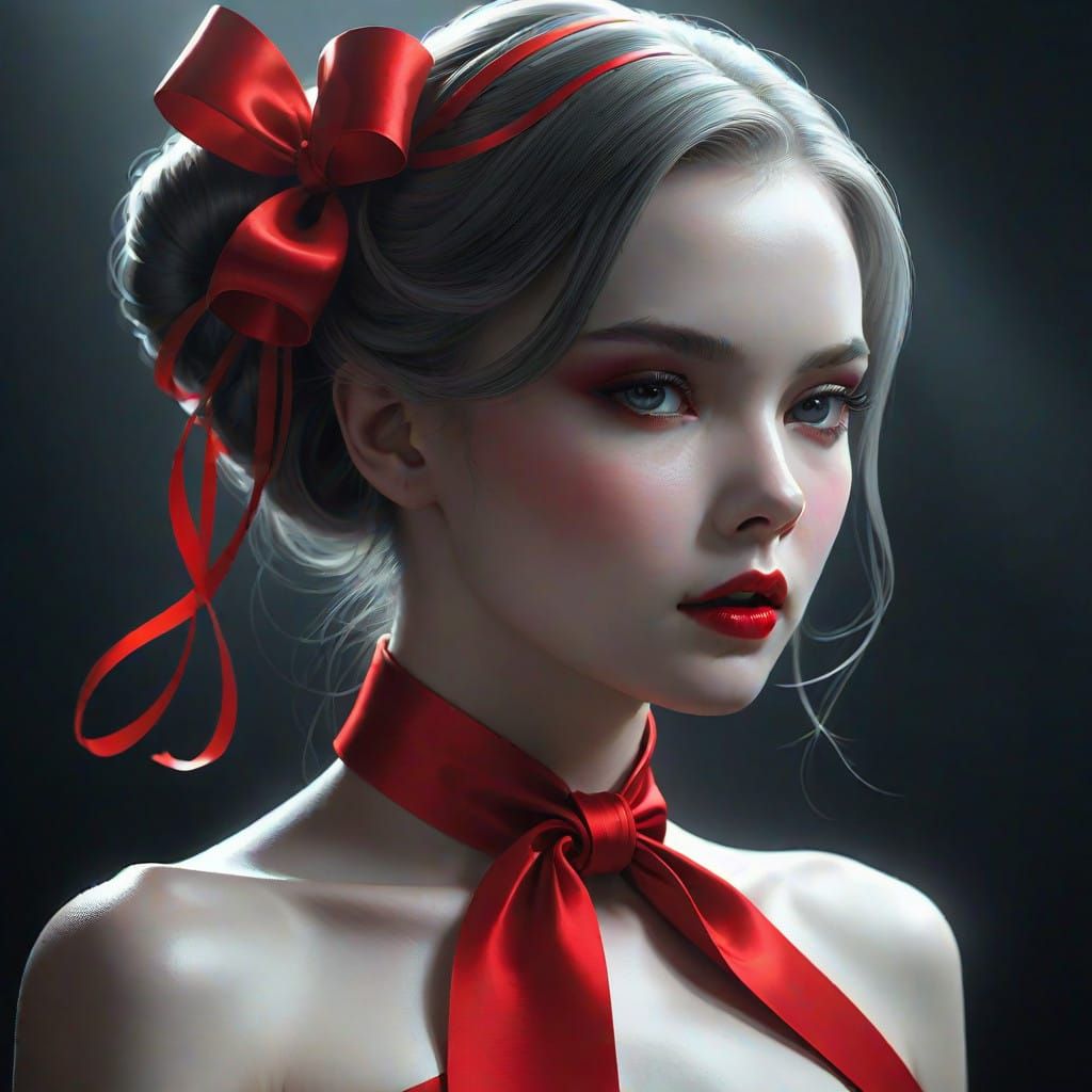 Hyper-Realistic Digital Art Portrait in Grayscale with Vibra...