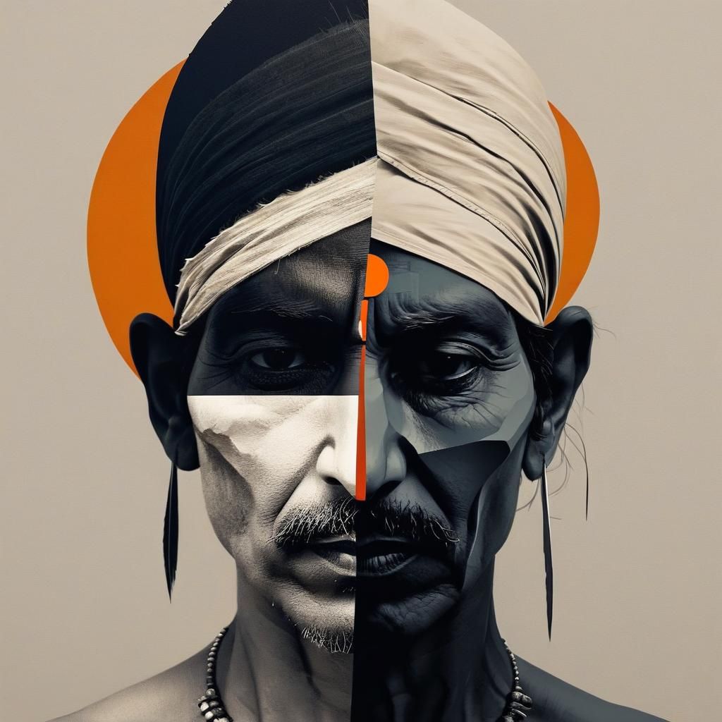 Minimalist Abstract Day and Night Collage