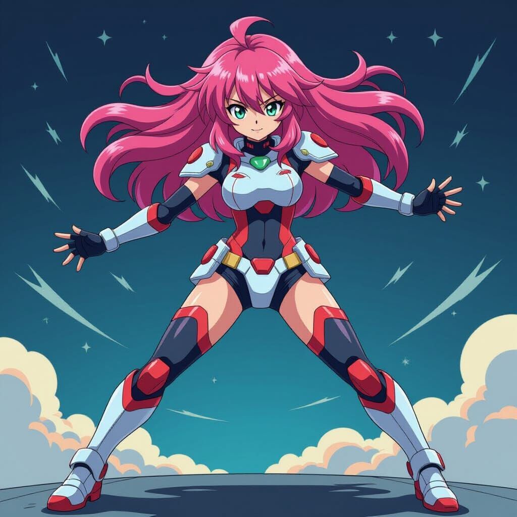 Curium as Anime Character in Studio Trigger Style