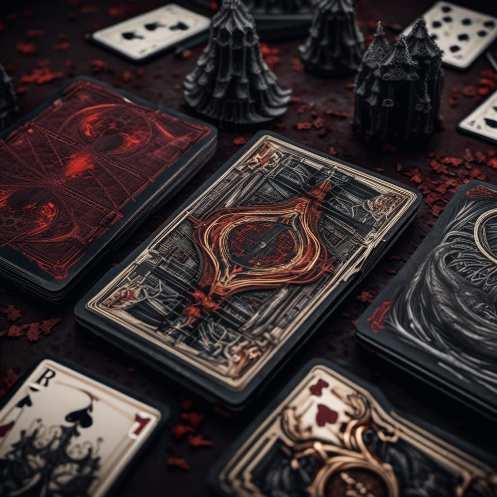 Sinister Playing Cards in Dark Fantasy Style