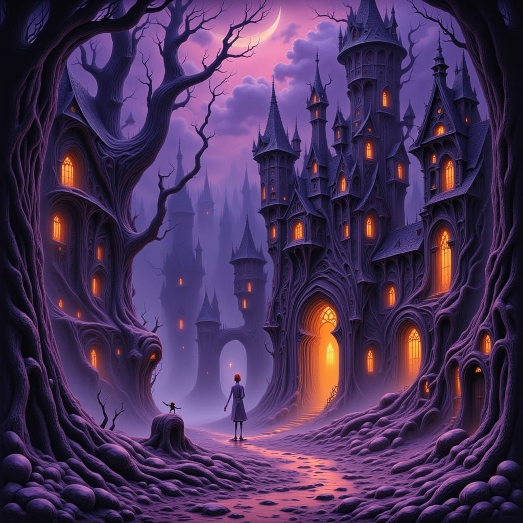 Gothic Atmosphere: Whimsical Tim Burton Style