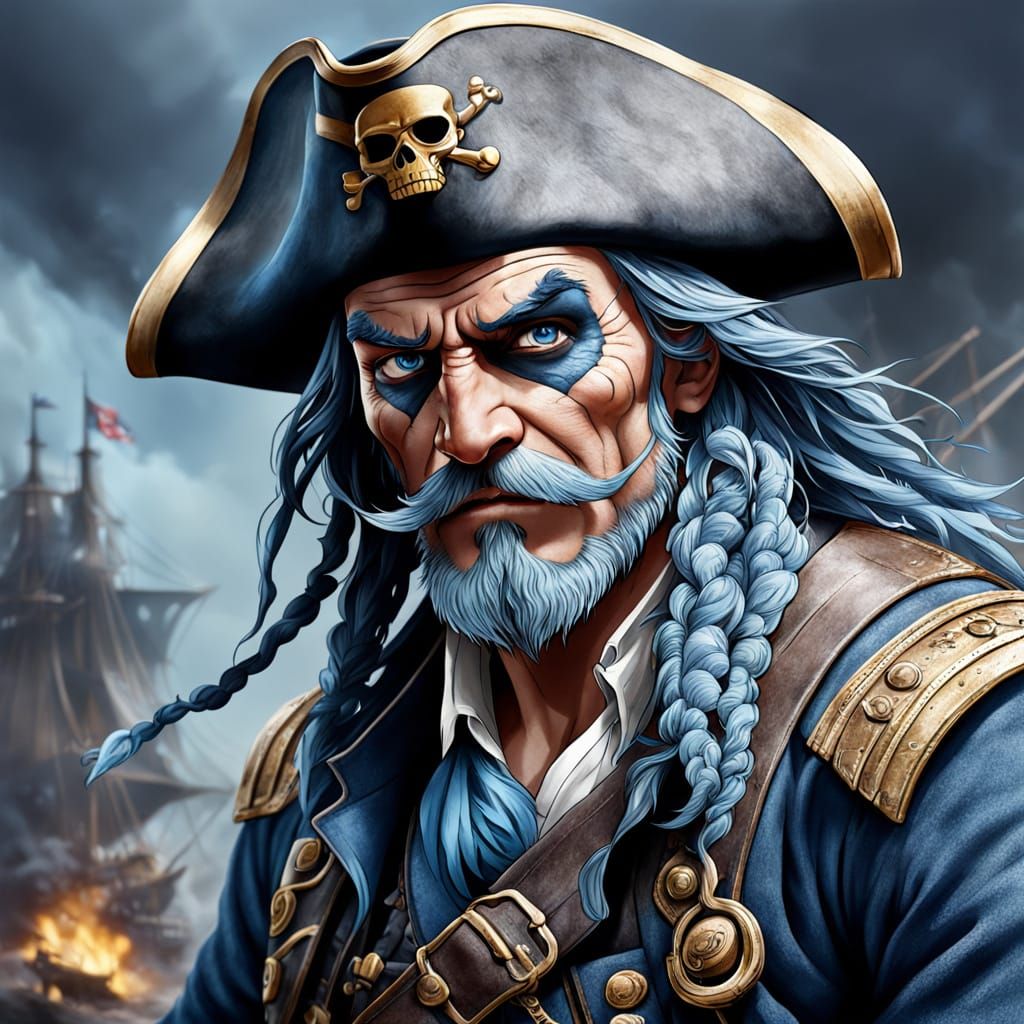 Handsome Pirate With Wild Determination