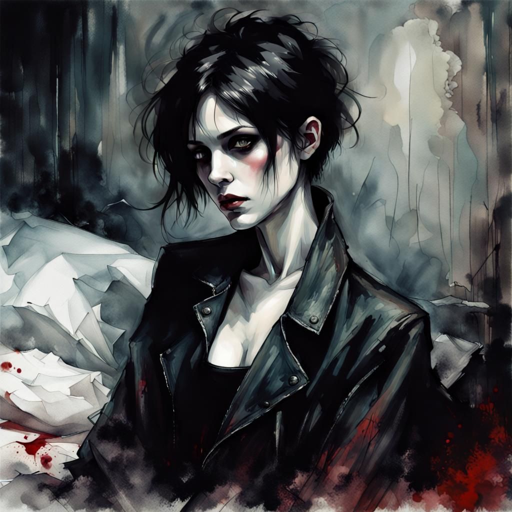 Ethereal Ghost Portrait in Gothic Art Style