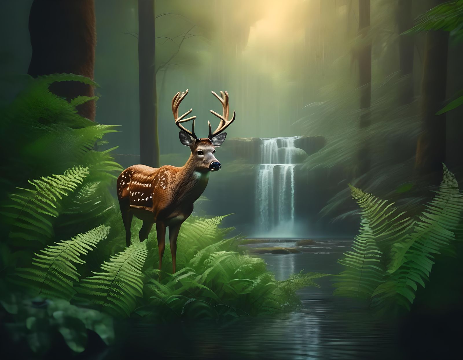 Rainforest Deer at Magic Hour Photo