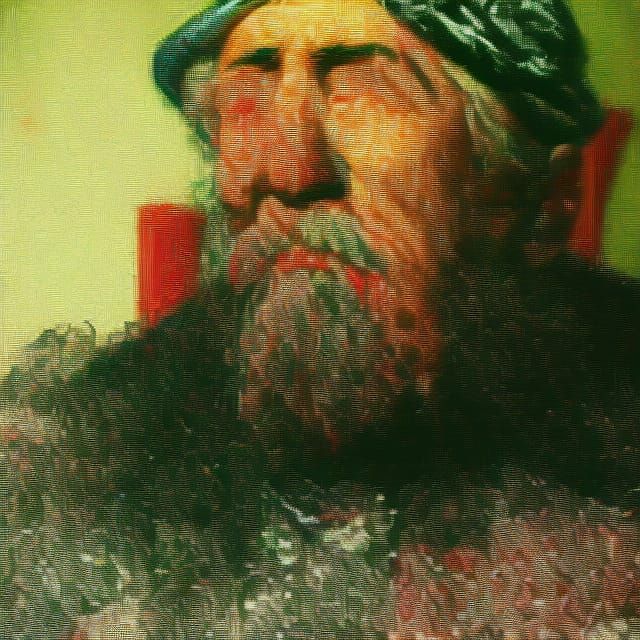 Old Man King Sitting on Throne