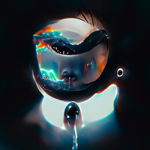 Money Black Hole in Deep Water: Digital Illustration