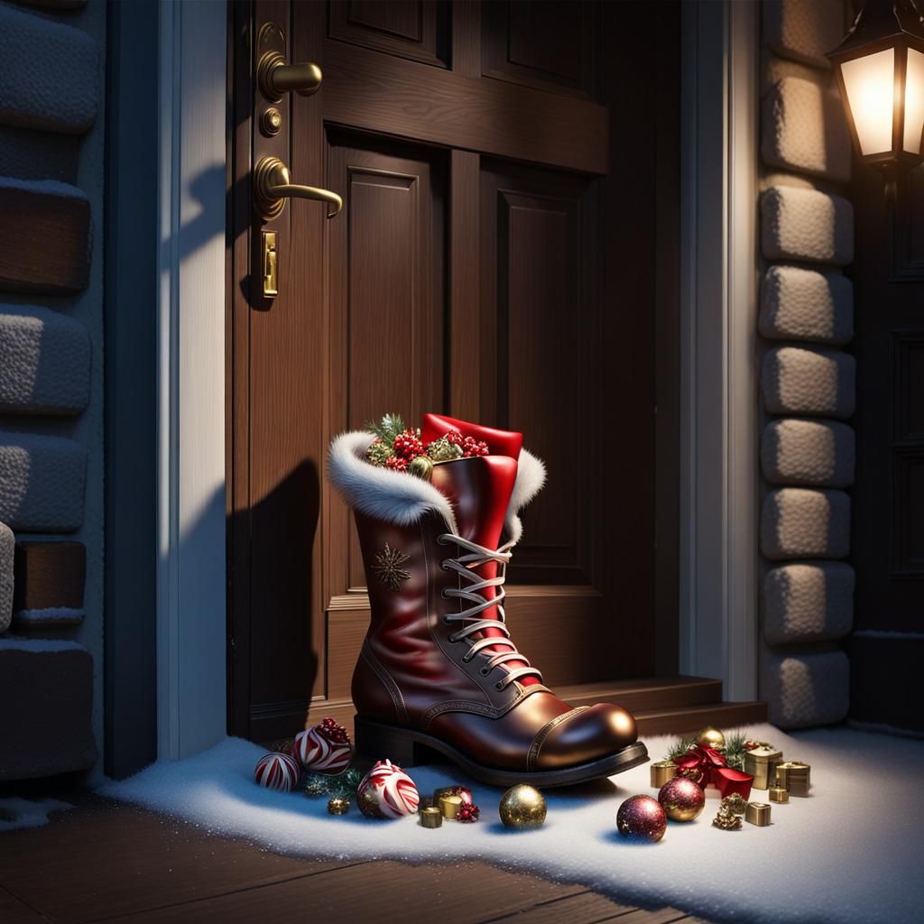 Christmas Boot for Sankt Nikolaus in Chiaroscuro