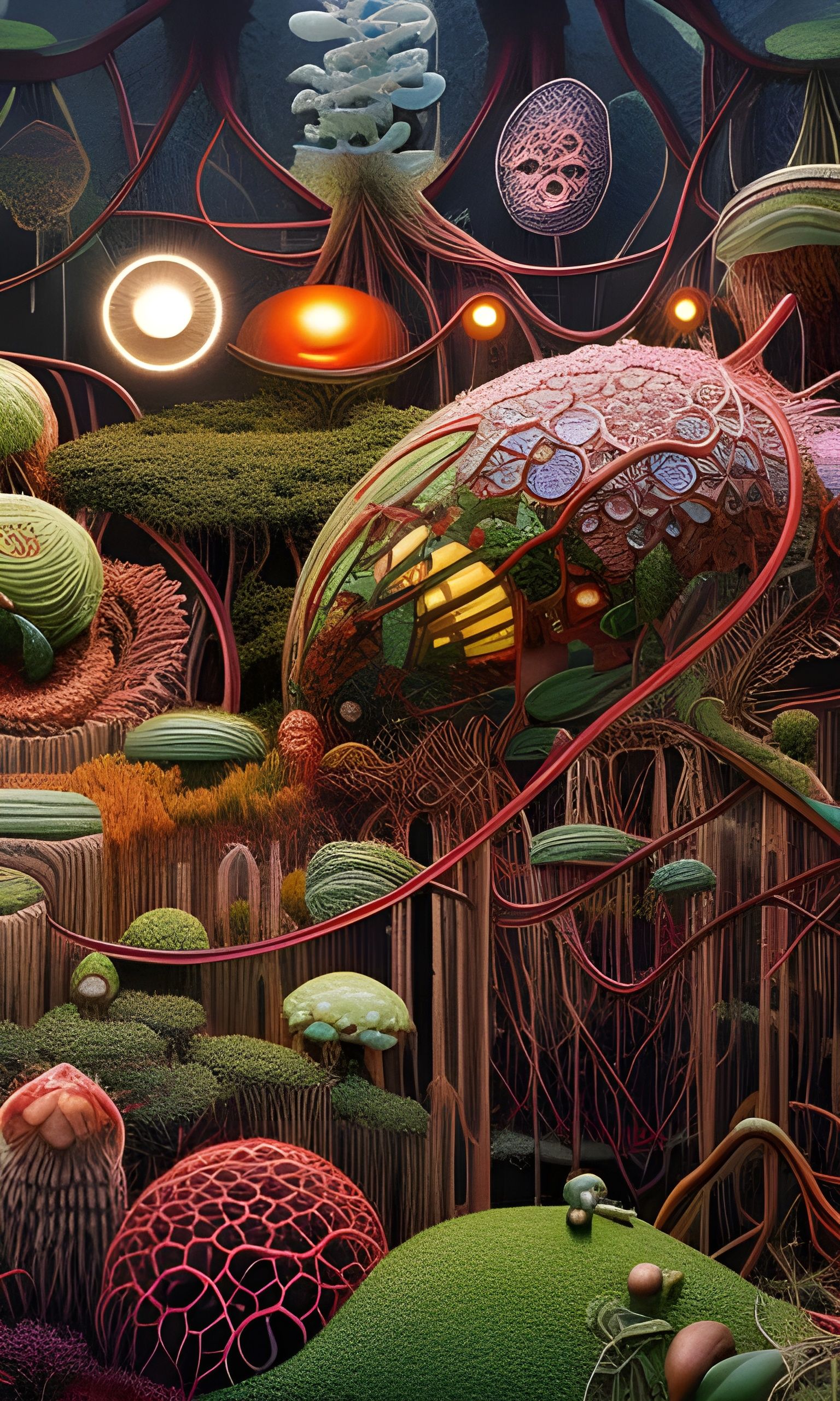 Bioluminescent Barnacle Easter Eggs in Grotesque Collage