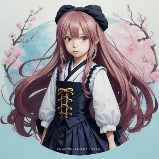 Anime Style Little Woman Manga Illustration