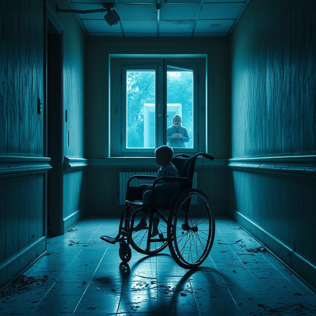 Ghostly Child in Abandoned Hospital Hallway