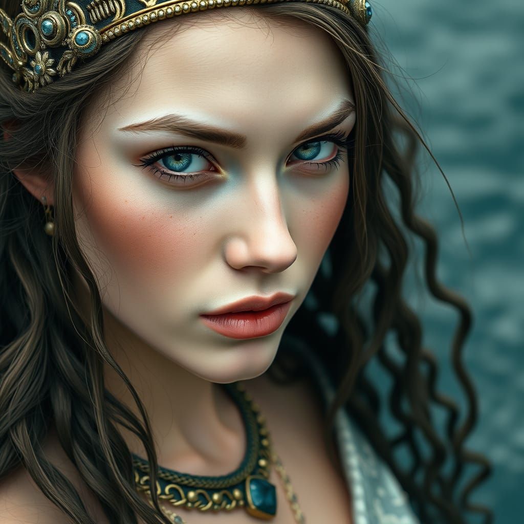 Stunning Siren in Ultra-Detailed Panoramic View