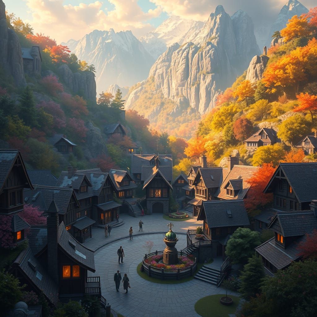 Ethereal Town Square Transforms with the Seasons