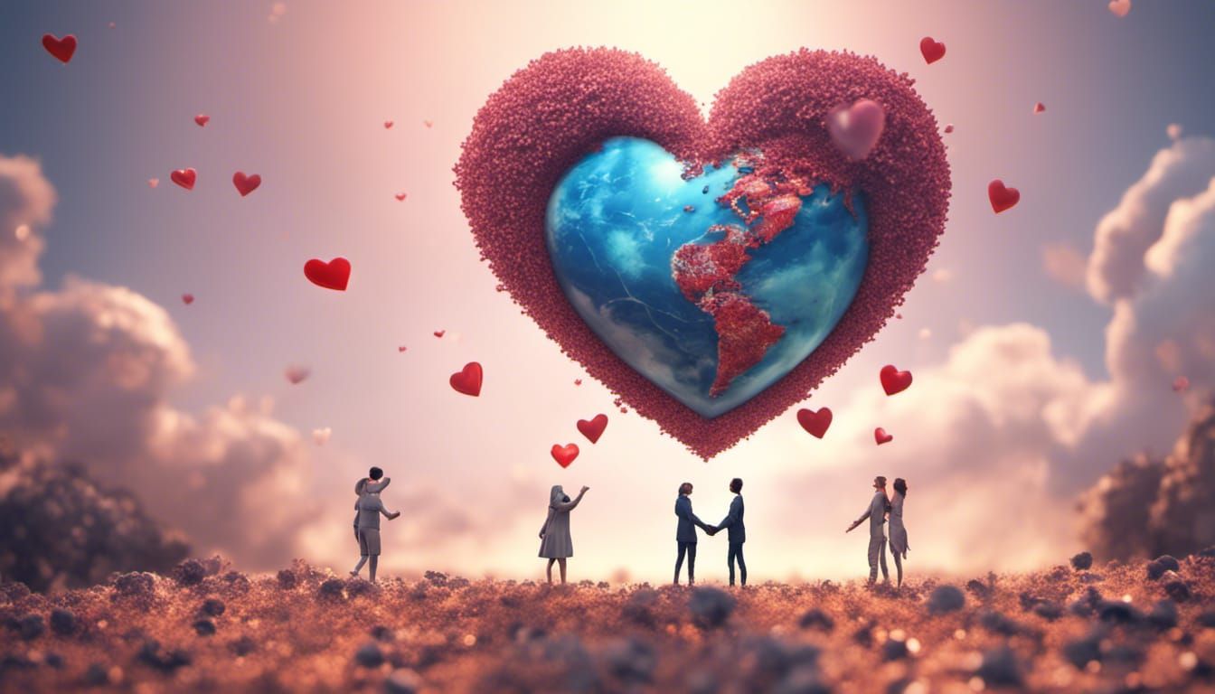 People of Earth Spreading Love in 3D