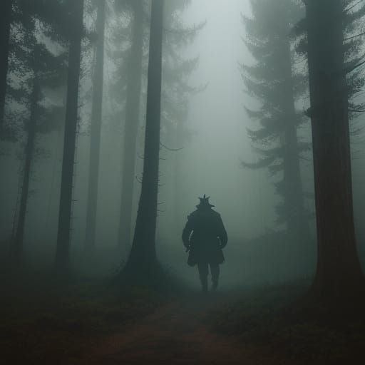 Heroic Donald Duck in Moody Forest Landscape