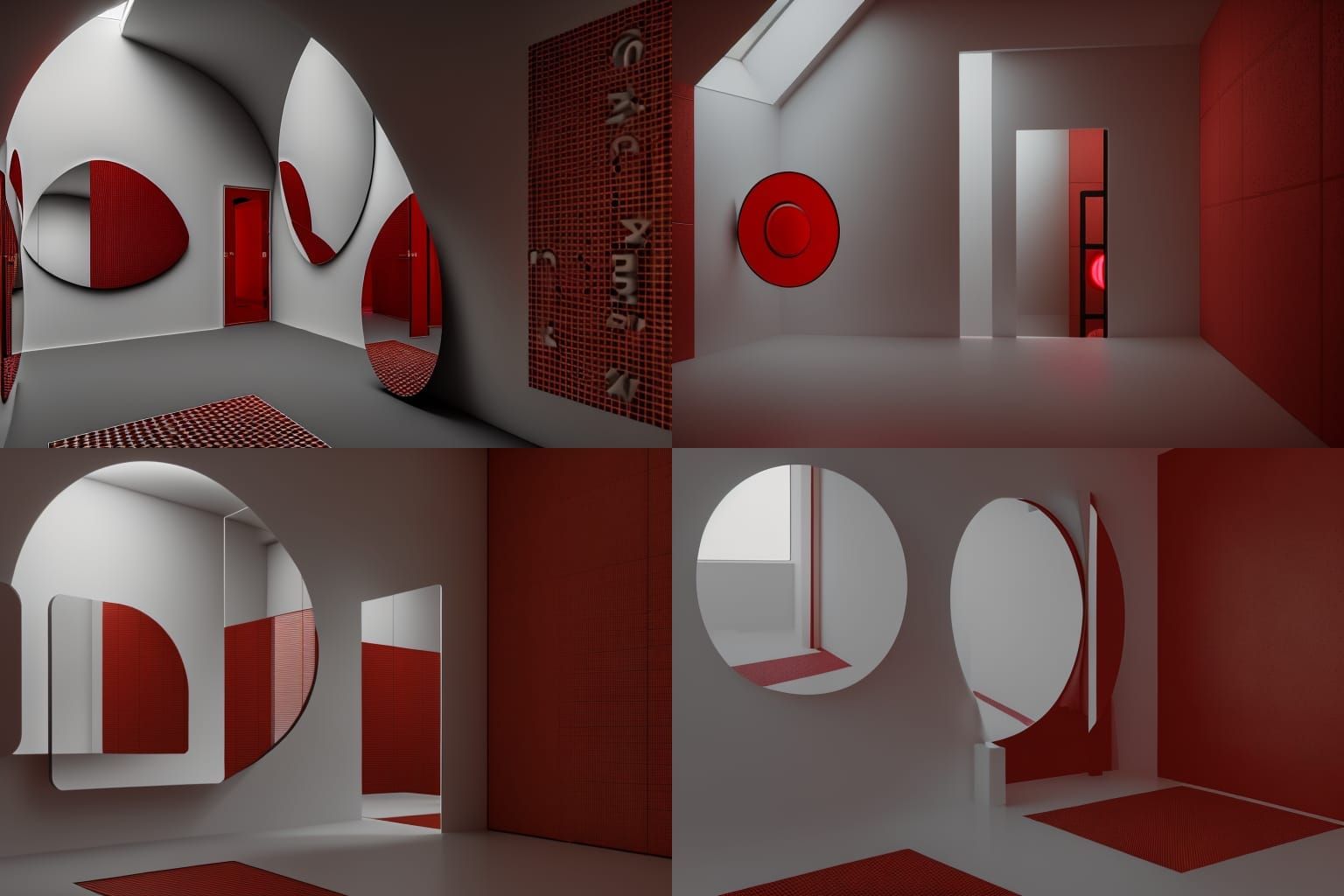 Monochromatic White Liminal Space in Bauhaus Style