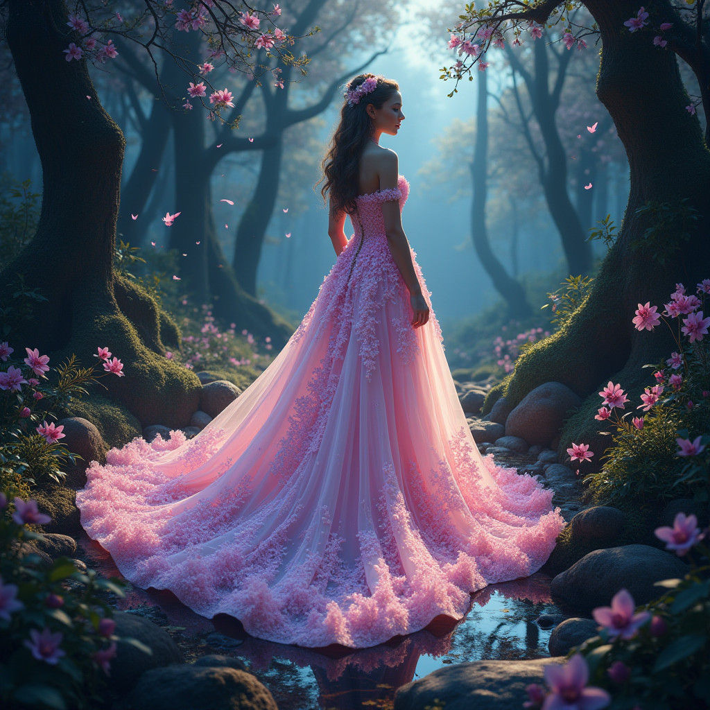 Opalescent Orchid Gown in Crystal Forest