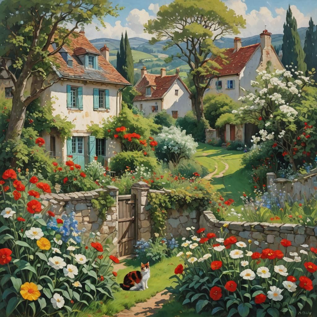 Idyllic Normandy Countryside Painting