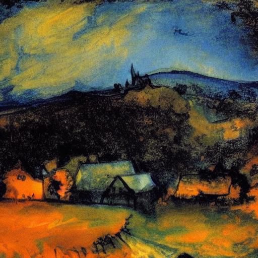 Autumn in Mystical Forest: Expressionist Nocturne Portrait