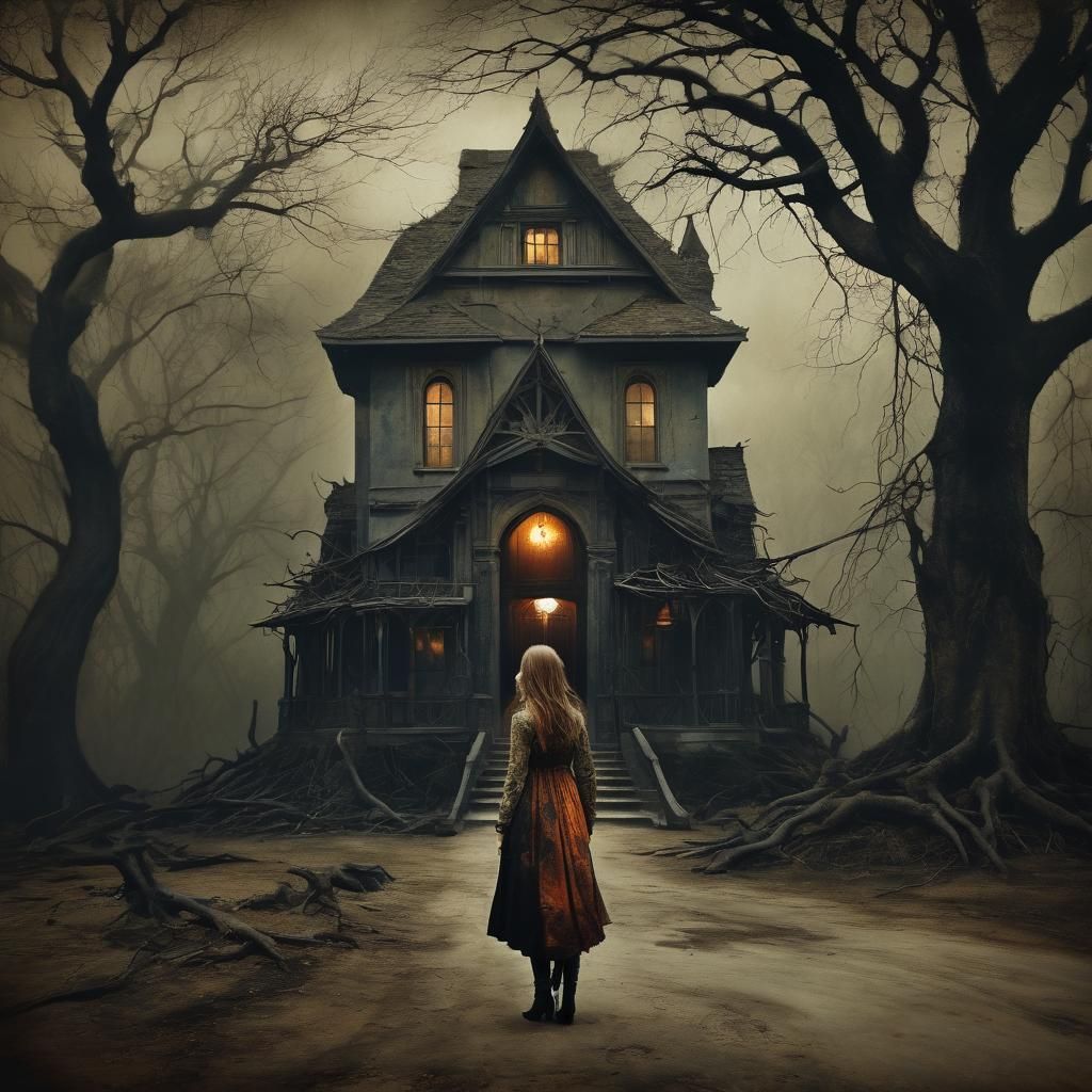 Surreal, Intricately Detailed Painting of a Girl Discovering...