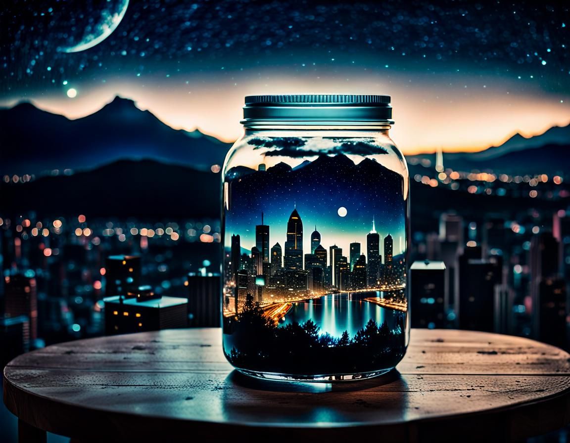 City in a glass Jar