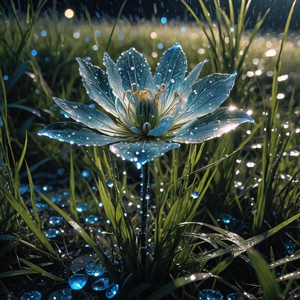 Blue crystal flower