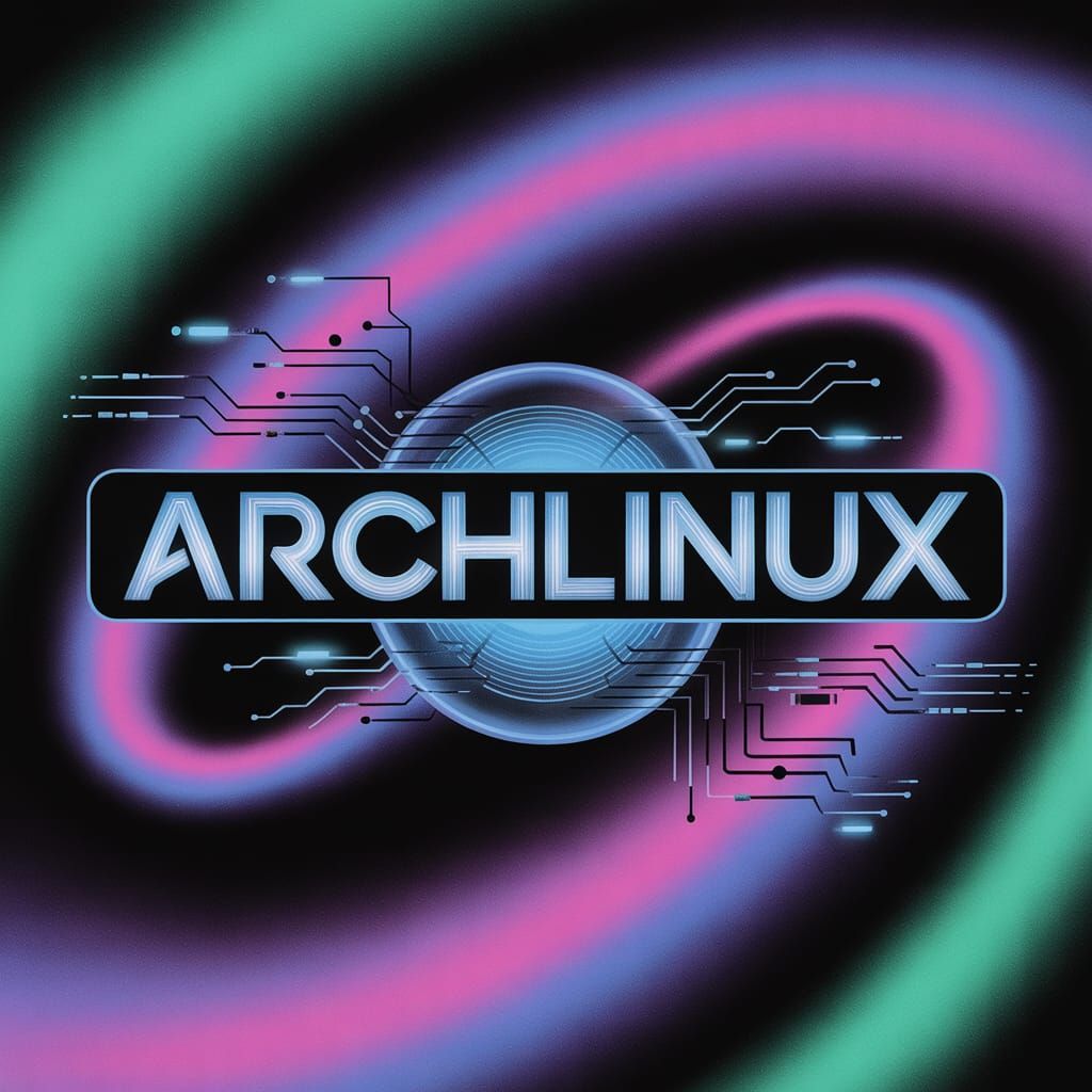 ARCHLINUX Logo Tattoo Design with Neon Glow