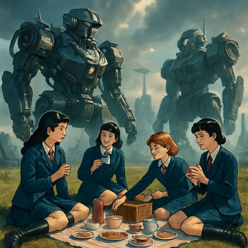 School Girls in Sci-Fi Boots Enjoy Epic Normandy Picnic in F...