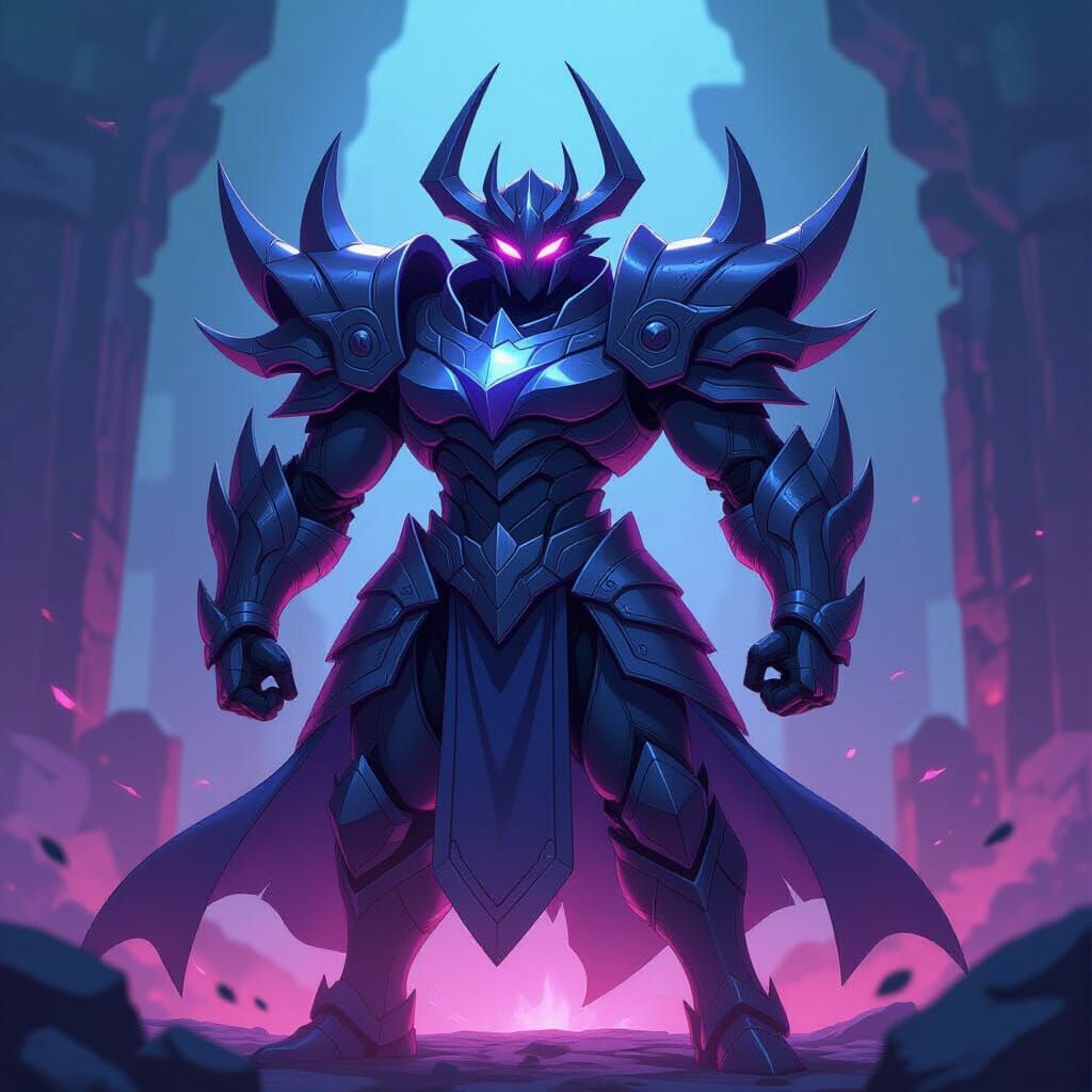 Malphite in Cel-Shaded Manga Style Armor