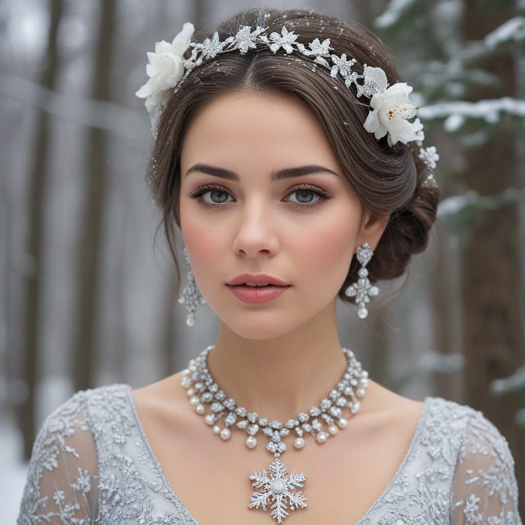 Elegant Woman in Vintage-Style Winter Portrait