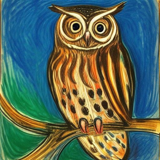 Owl in an Expressionist Style