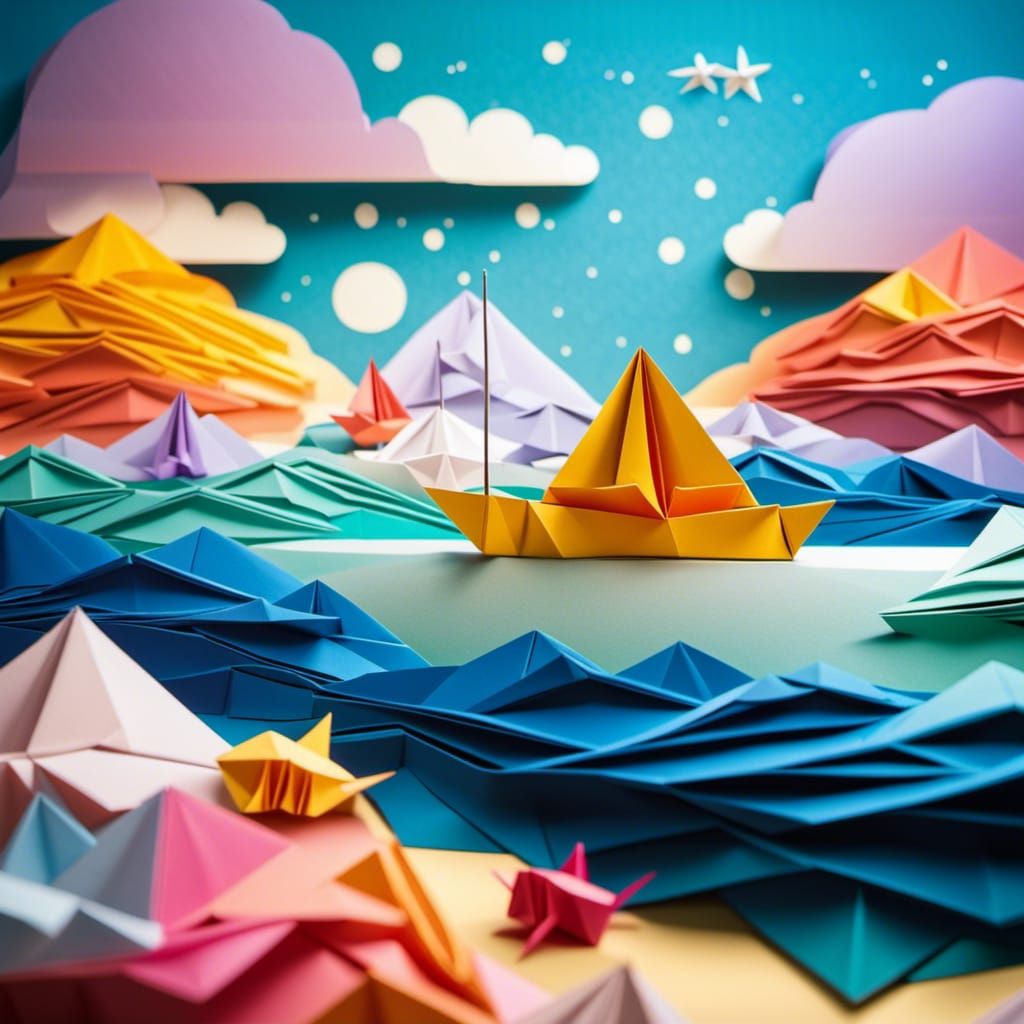 Origami seascape