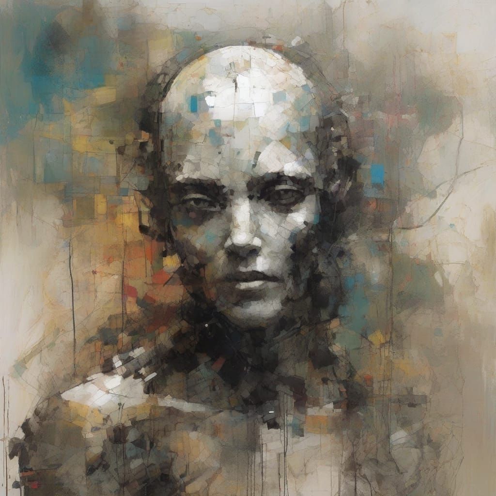 Vibrant Cosmic Abstraction in Mosaic Style