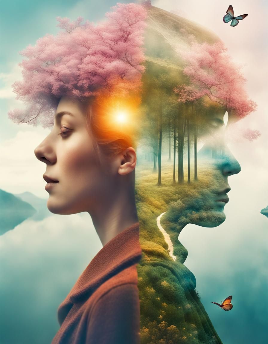 Fantasy World Double Exposure Spring Masterpiece