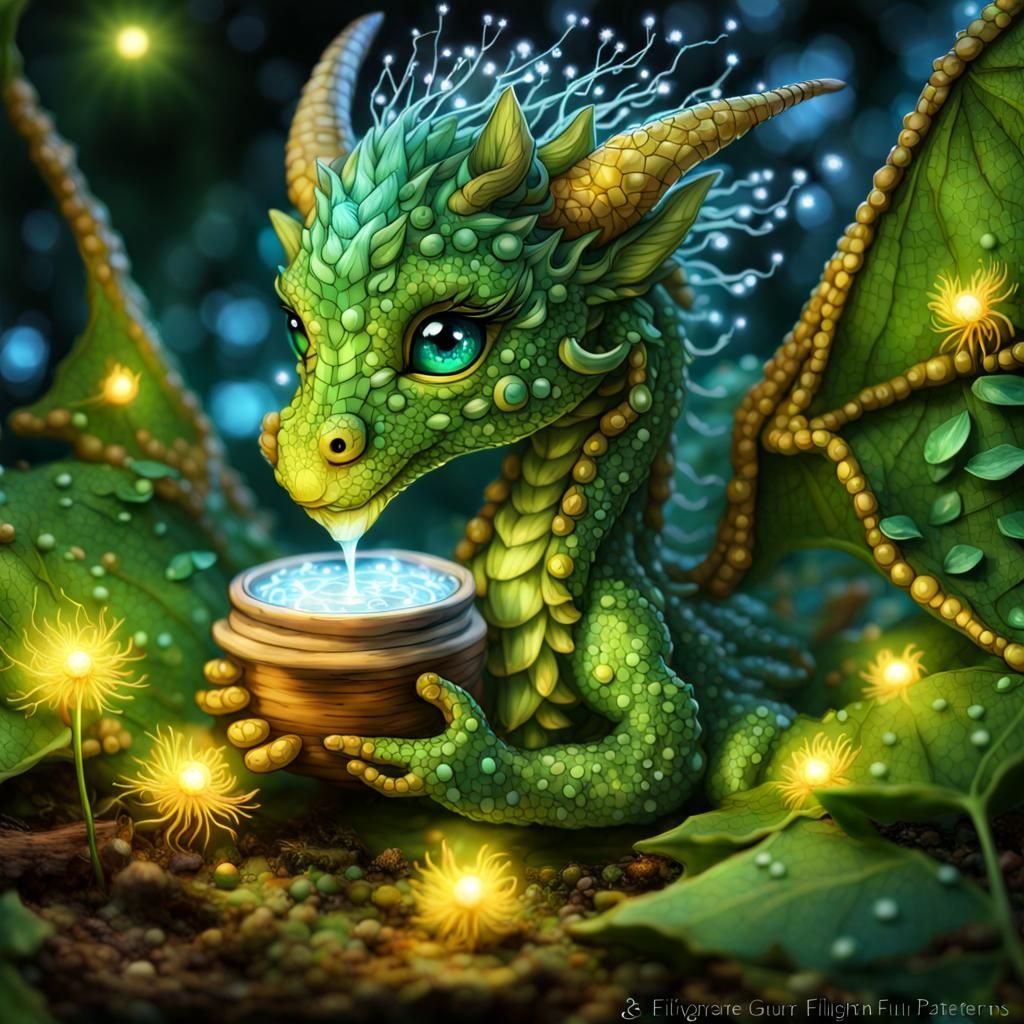 Elven Child in Dandelion Forest, Abstract Cubism Style