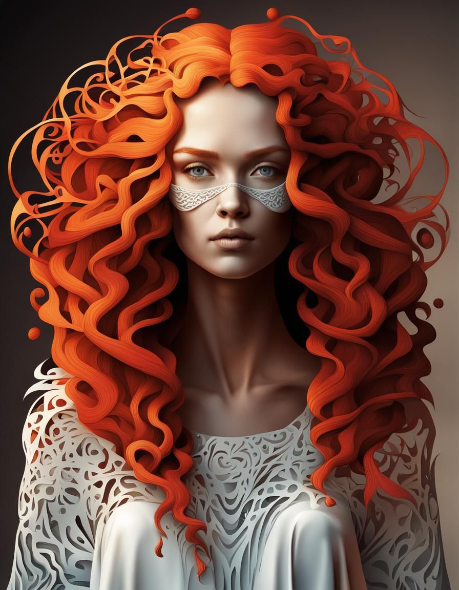 Abstract Fractal Northman in Zentangle 3D Shading