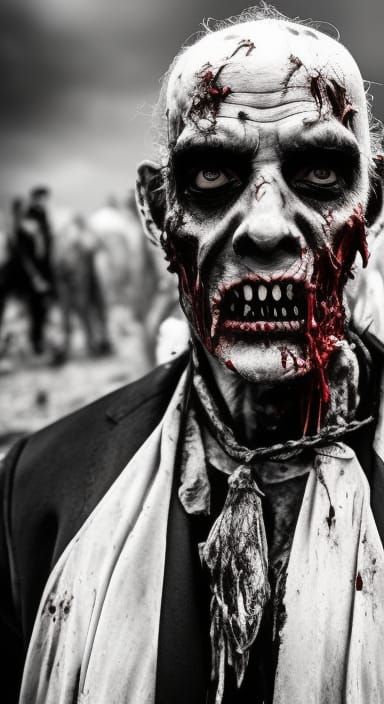 Detailed Zombie Portrait in Gorey Style